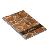 Golden Stonewall Pattern Warm Colors any Text Notitieboek (Rechterzijde)
