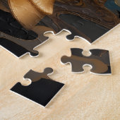 Golden Storm Horses in the Night Sky Legpuzzel (Zijkant)