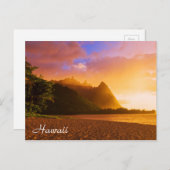 Golden strand sunset, Hawaii Briefkaart (Voorkant / Achterkant)