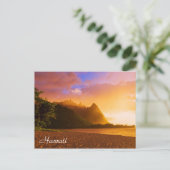Golden strand sunset, Hawaii Briefkaart (Staand voorkant)