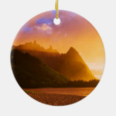 Golden strand sunset, Hawaii Keramisch Ornament (Achterkant)