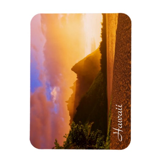 Golden strand sunset, Hawaii Magneet (Verticaal)