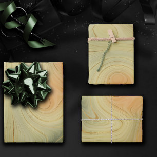 Golden Strata   Perzisch verbrand Oranje groen aga Inpakpapier Vel