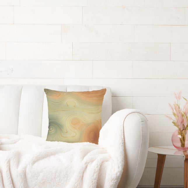 Golden Strata | Perzisch verbrand Oranje groen aga Kussen (Bank)