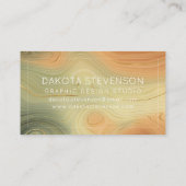 Golden Strata | Perzisch verbrand Oranje groen aga Visitekaartje (Achterkant)