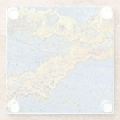 Golden Strata Stone Blue Modern Glazen Onderzetter (Achterkant)