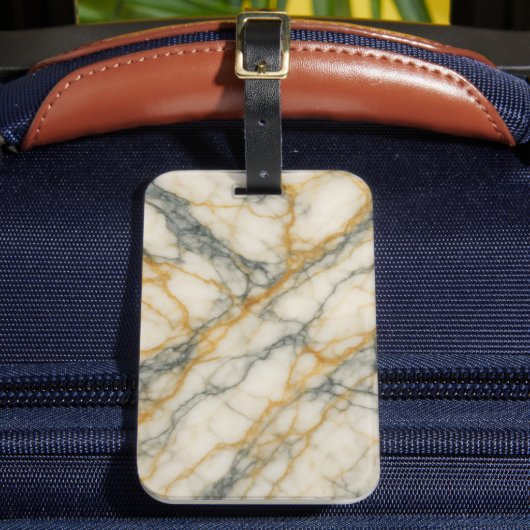 Golden Stratum Marble Texture Bagagelabel (Voorkant Insitu 2)