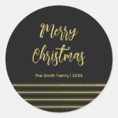 Golden strepen ronde sticker (Voorkant)