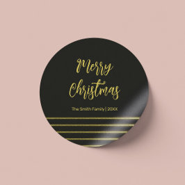 Golden strepen ronde sticker