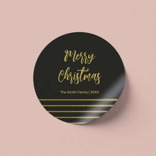 Golden strepen ronde sticker