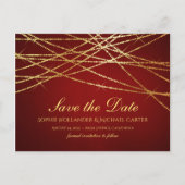 Golden String Lights op Ruby Red Briefkaart (Voorkant)