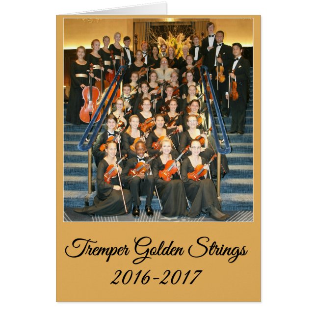 Golden Strings Card met de namen van de leden (Voorkant)
