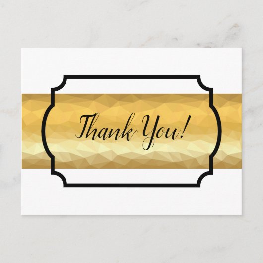 Golden stripe elegant dank u briefkaart (Voorkant)