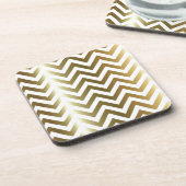 Golden Stripes Chevron Pattern Onderzetter (Linkerzijde)