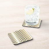 Golden Stripes Chevron Pattern Onderzetter (Rechterzijde)