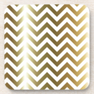 Golden Stripes Chevron Pattern Onderzetter
