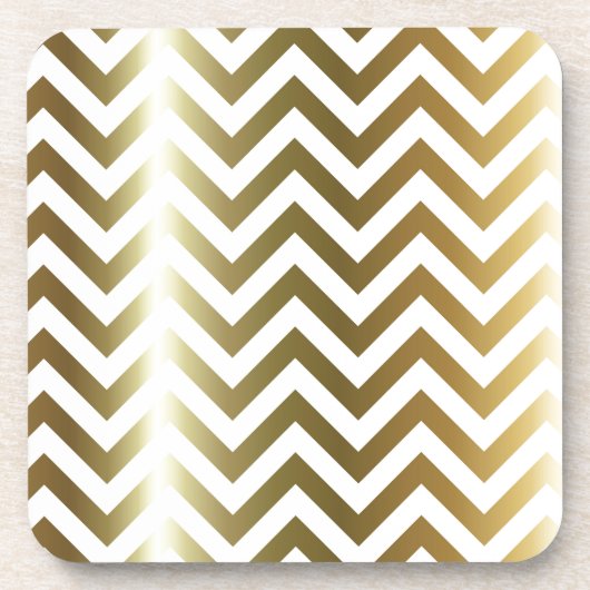 Golden Stripes Chevron Pattern Onderzetter (Voorkant)