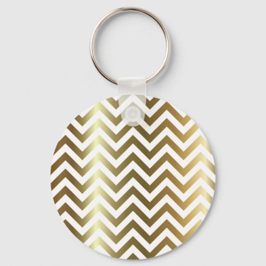 Golden Stripes Chevron Pattern Sleutelhanger (Voorkant)