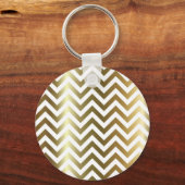 Golden Stripes Chevron Pattern Sleutelhanger (Voorkant)