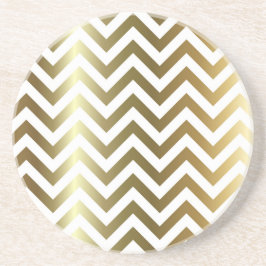 Golden Stripes Chevron Pattern Zandsteen Onderzetter
