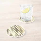 Golden Stripes Chevron Pattern Zandsteen Onderzetter (Zijkant)