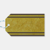 Golden Stripes - donkerbruin + jouw tekst & ideeën Cadeaulabel (Achterkant Horizontaal)