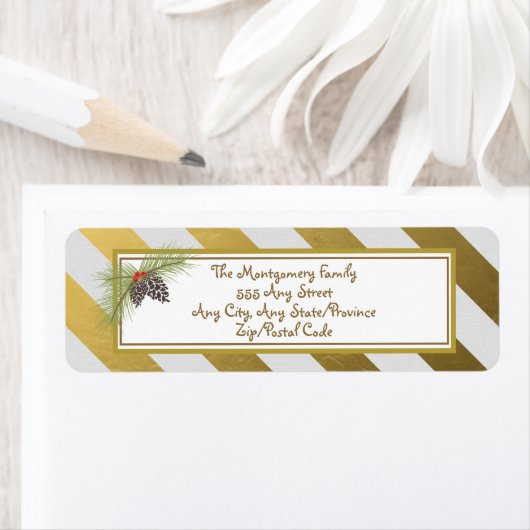 Golden Stripes - Kerstmis Etiket (Insitu)