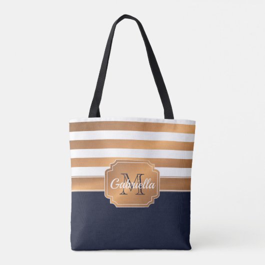Golden Stripes Pattern Tote Bag (Achterkant)