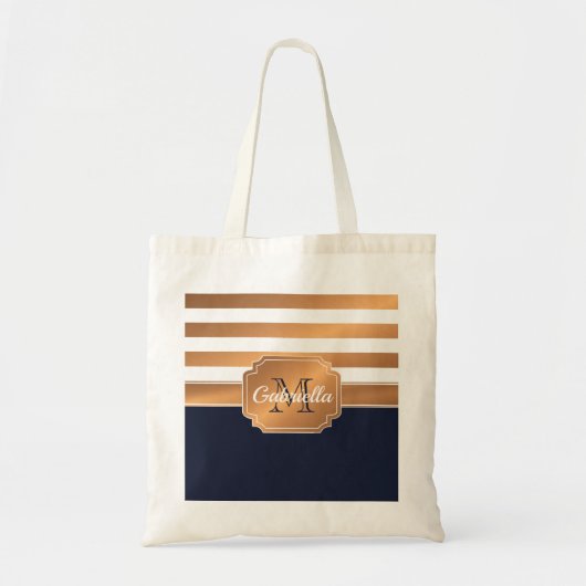 Golden Stripes Pattern Tote Bag (Voorkant)