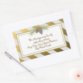 Golden Stripes - Square Kerst sticker (Envelop)