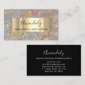 Golden Strokes Beauty Shop Blush Abstract Visitekaartje (Voorkant / Achterkant)