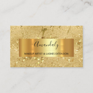 Golden Strokes Beauty Shop Minimalism Elegant Visitekaartje
