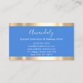 Golden Strokes Gray Glitter Blue Celestial Visitekaartje (Achterkant)