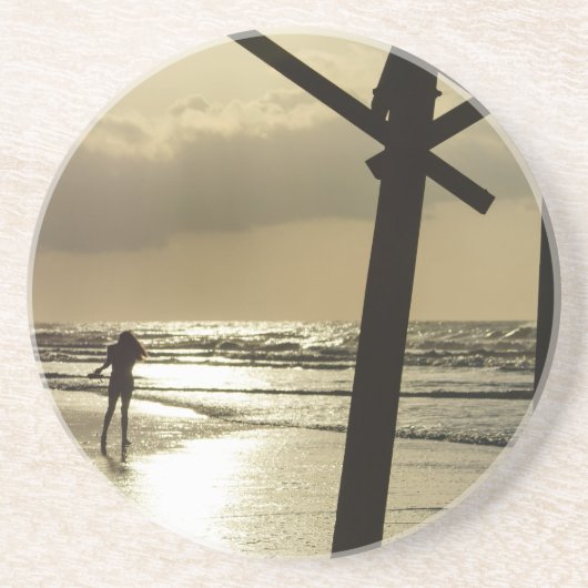 Golden Stroll Zandsteen Onderzetter (Voorkant)