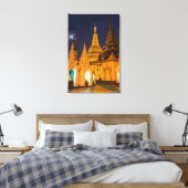 Golden Stupa en Temples Canvas Afdruk (Insitu (Slaapkamer))