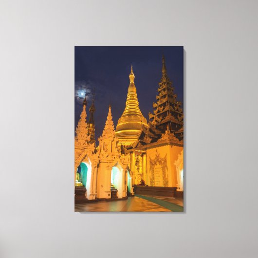 Golden Stupa en Temples Canvas Afdruk (Voorkant)
