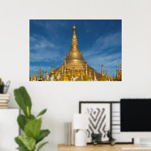Golden Stupa Temple Poster (Thuiskantoor)
