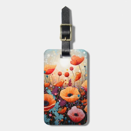 Golden Summer Glow Poppy Paradise Bagagelabel (Voorkant verticaal)