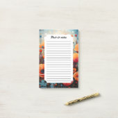 Golden Summer Glow Poppy Paradise Post-it® Notes (Op bureau)