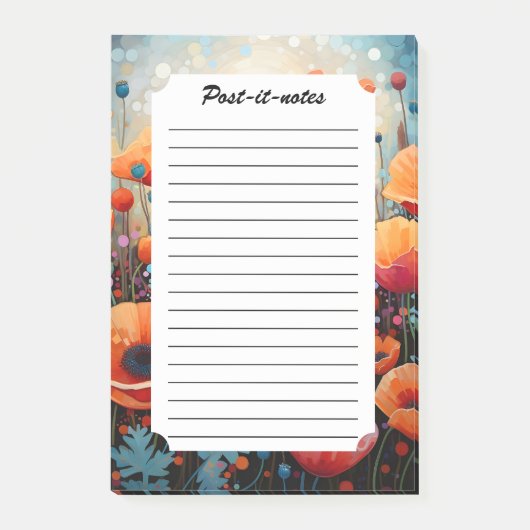 Golden Summer Glow Poppy Paradise Post-it® Notes (Voorkant)
