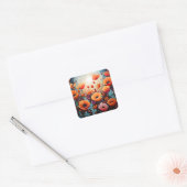 Golden Summer Glow Poppy Paradise Vierkante Sticker (Envelop)