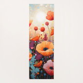 Golden Summer Glow Poppy Paradise Yogamat (Achterkant)