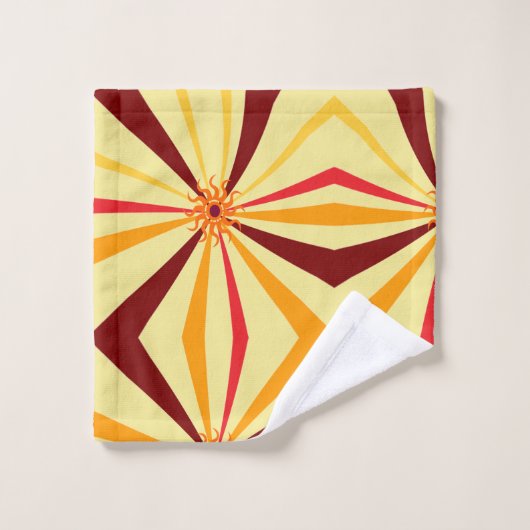 Golden Sun Abstracte badhanddoek set Bad Handdoek (Wasdoekje)