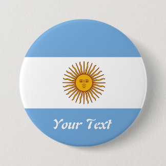 Golden Sun Argentina Flag Badge Name Tag Ronde Button 7,6 Cm