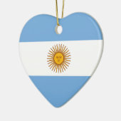 Golden Sun Argentina Flag Heart Shape Decoration Keramisch Ornament (Links)