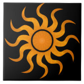Golden Sun Black Tile - Groot Tegeltje (Voorkant)
