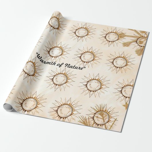 "Golden Sun Blaze" Cadeaupapier (Uitgerold)