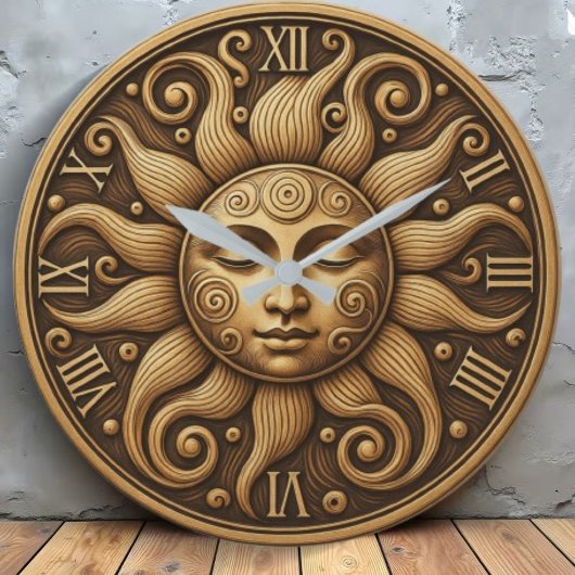 Golden sun celestial themed art boho sunshine grote klok