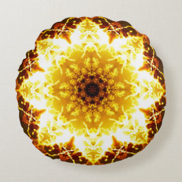 Golden Sun FLower Mandala Rond Kussen