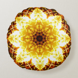 Golden Sun FLower Mandala Rond Kussen
